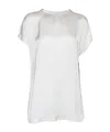 Fabiana Filippi Viscose Satin Top With Gathered Shoulder And Filo Diamante