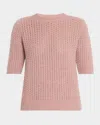Fabiana Filippi Crewneck Wool-mohair Knit Sweater In Pink