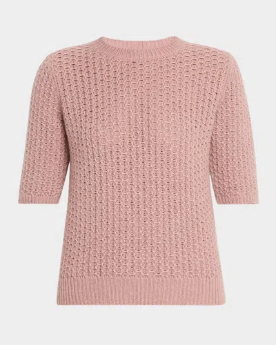 Fabiana Filippi Crewneck Wool-mohair Knit Sweater In Pink