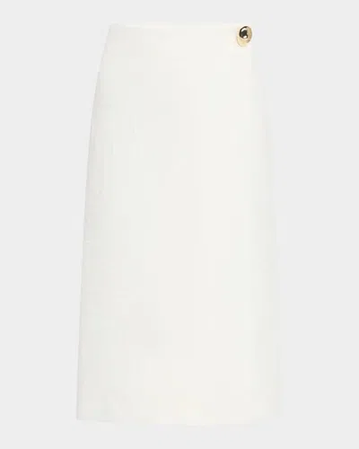 Fabiana Filippi Crinkled Wool Jacquard Midi Skirt