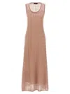 Fabiana Filippi Sleeveless Knit Dress Round Neckline In Brown