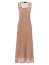 Fabiana Filippi Sleeveless Knit Dress Round Neckline In Brown