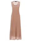 Fabiana Filippi Sleeveless Knit Dress Round Neckline In Brown