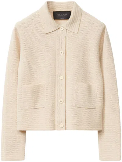 Fabiana Filippi Crochet-knit Cardigan In Neutrals