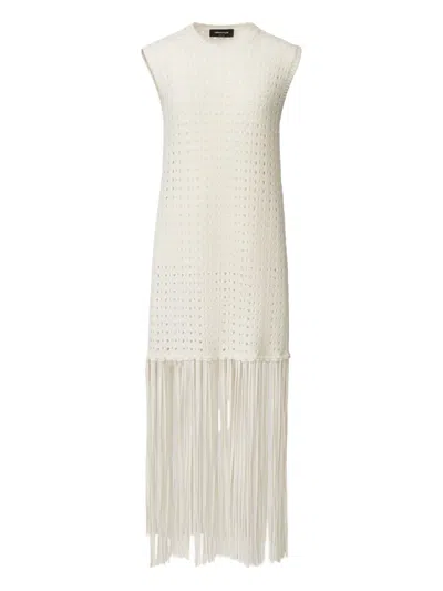 Fabiana Filippi Crochet-knit Fringe-detail Top In Neutral