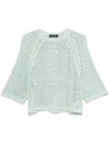 Fabiana Filippi Lightweight Open-knit Round Neck Knitwear In Green