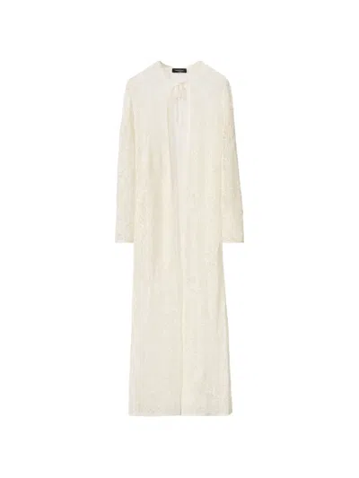 Fabiana Filippi Crochet Long Cardigan In Neutral