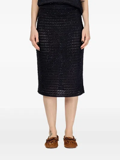 Fabiana Filippi Crochet Skirt In Blue