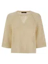 Fabiana Filippi Round Neck Sweater In Cream