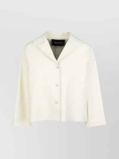 Fabiana Filippi Cropped Coat With Notched Lapels In Neutral