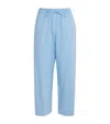 Fabiana Filippi Cropped Drawstring Straight Trousers In Blue