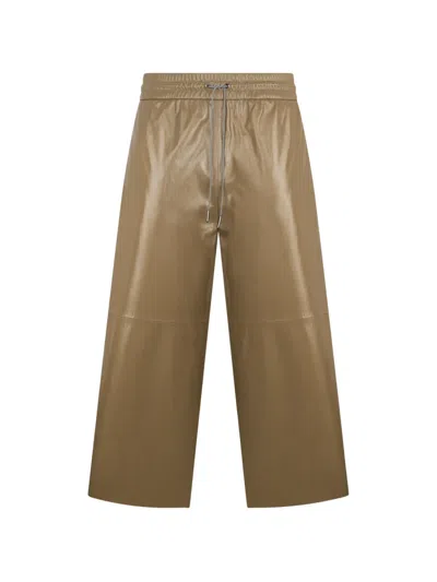 Fabiana Filippi Cropped Elasticated-waistband Trousers In Brown