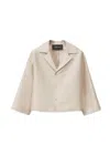 Fabiana Filippi Wool Cropped Jacket In Neutrals
