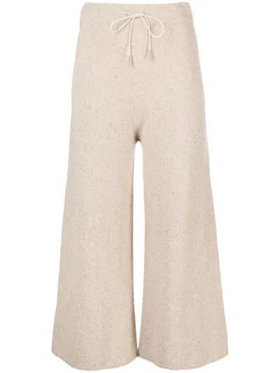 Fabiana Filippi Cropped Knitted Trousers In Neutrals