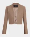 Fabiana Filippi Cropped Pinstripe Jacket In Brown