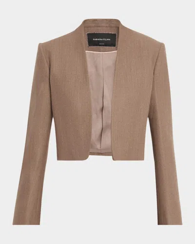 FABIANA FILIPPI CROPPED PINSTRIPE JACKET