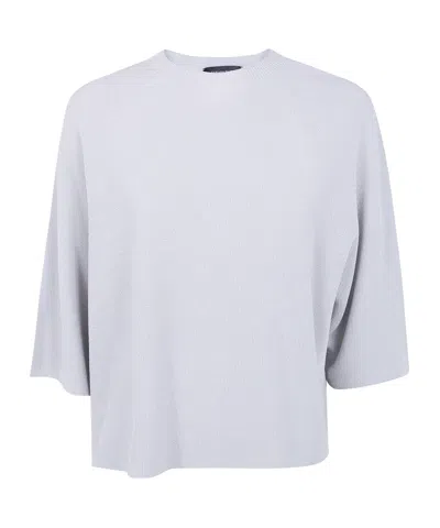 Fabiana Filippi Cropped Round Neck Sweater In Gray