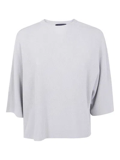 Fabiana Filippi Cropped Round Neck Sweater In Grey