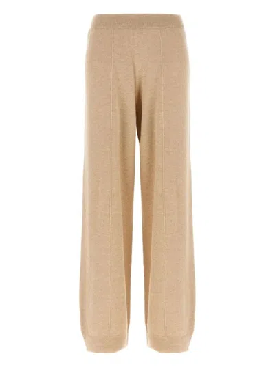 Fabiana Filippi Cropped Wide-leg Pants With Ribbed Waistband And Vertical Seams In Brown