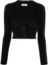 Fabiana Filippi Cropped Wool-blend Cardigan In Black