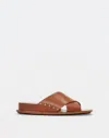FABIANA FILIPPI CROSS OVER LEATHER SANDALS WITH STUD DETAIL