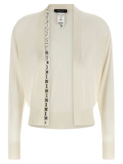 Fabiana Filippi Crystal Cardigan Sweaters And Cardigans White In Yellow