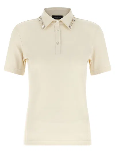 Fabiana Filippi Crystal Collar Polo Shirt In Purple