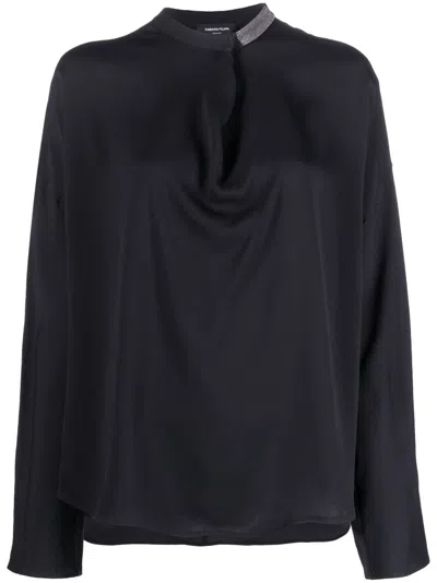 Fabiana Filippi Crystal-embellished Blouse In Grey