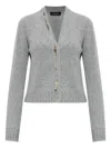 Fabiana Filippi Crystal-embellished Knit Cardigan In Gray