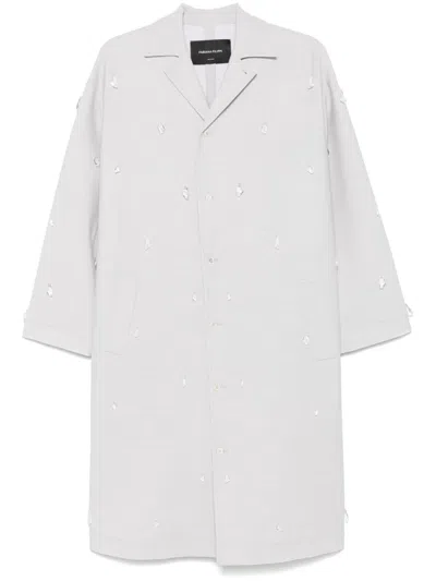 Fabiana Filippi Crystal-embellished Coat In Grey