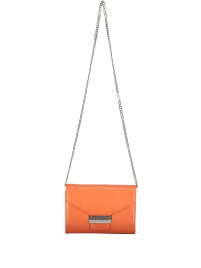 Fabiana Filippi Crystal-embellished Crossbody Bag In Orange