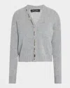 Fabiana Filippi Crystal-embellished Knit Cardigan In Gray