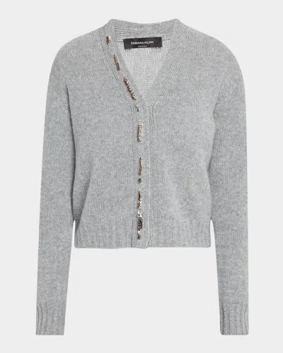 FABIANA FILIPPI CRYSTAL-EMBELLISHED KNIT CARDIGAN