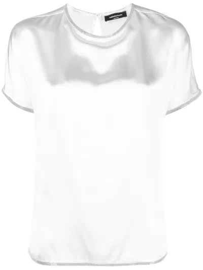 Fabiana Filippi Crystal-embellished Satin T-shirt In White