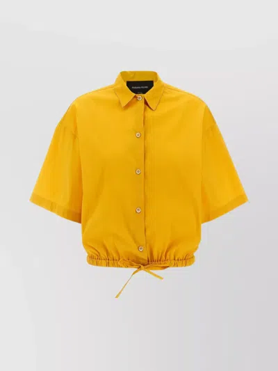 Fabiana Filippi Crystal Shirt With Collar And Drawstring In Yellow