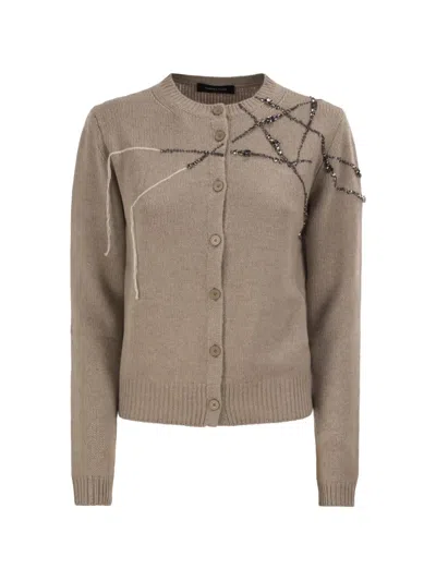 Fabiana Filippi Crystal-embellished Embroidered Cardigan In Multi