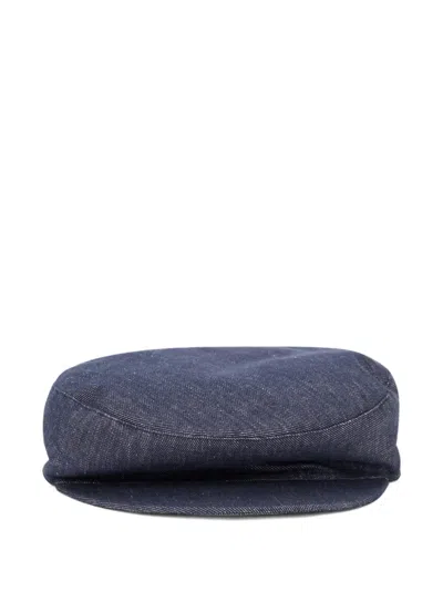 Fabiana Filippi Curved Brim Denim Hat In Blue