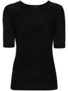 Fabiana Filippi Versatile Ribbed Jersey Top In Black
