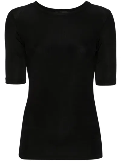 Fabiana Filippi Versatile Ribbed Jersey Top In Black