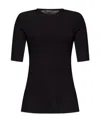 Fabiana Filippi Versatile Ribbed Jersey Top In Black