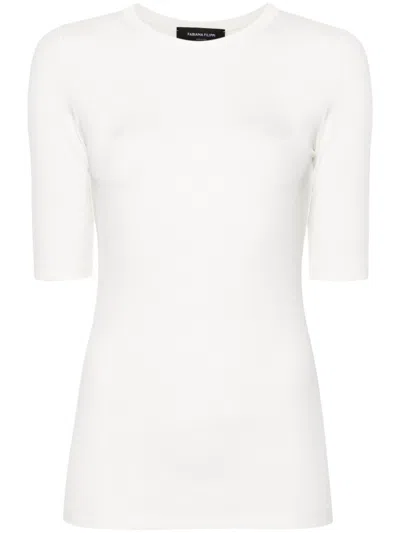 Fabiana Filippi Cut-out Fine-ribbed Top In White
