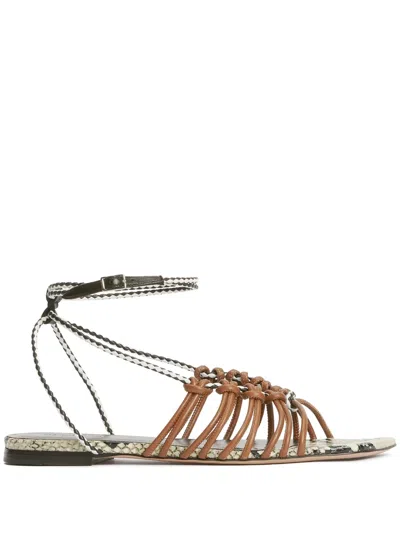 Fabiana Filippi Calfskin Sandals In Brown