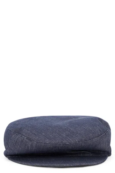 Fabiana Filippi Dark Blue Denim Hat, Elegant And Versatile. In Neutral