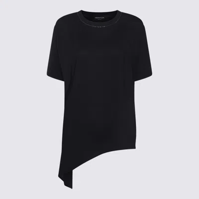 FABIANA FILIPPI DARK BLUE VISCOSE T-SHIRT