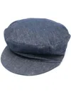Fabiana Filippi Denim Baker Boy Cap In Blue