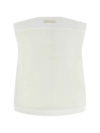 Fabiana Filippi Denim Button Vest In White