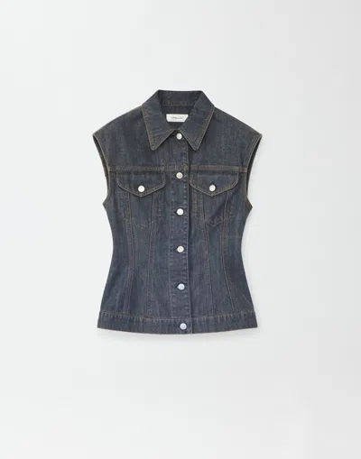 FABIANA FILIPPI DENIM FITTED VEST