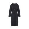 Fabiana Filippi Hooded Ankle-length Dress With Ribbed Silk Blend In Black