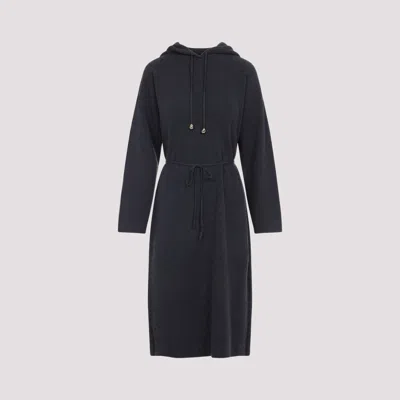 FABIANA FILIPPI DENIM GREY WOOL HOODED DRESS