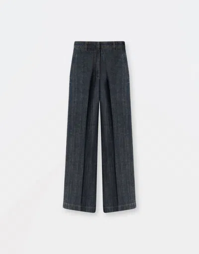 Fabiana Filippi High-rise Wide-leg Jeans In Vintage Blue